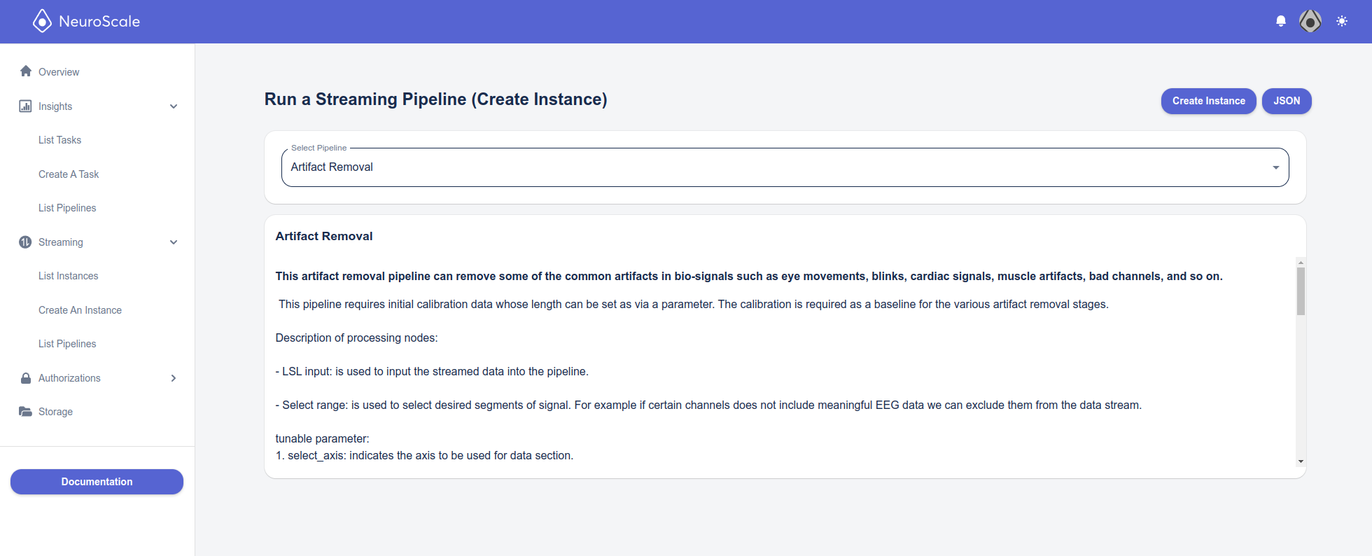 Run a Streaming Pipeline (Instance)