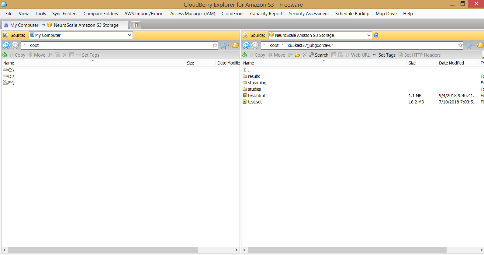 View Bucket folder and files.