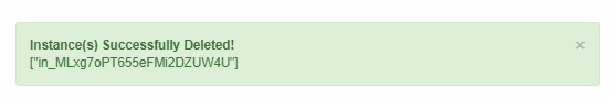 Delete streaming instance confirmation.