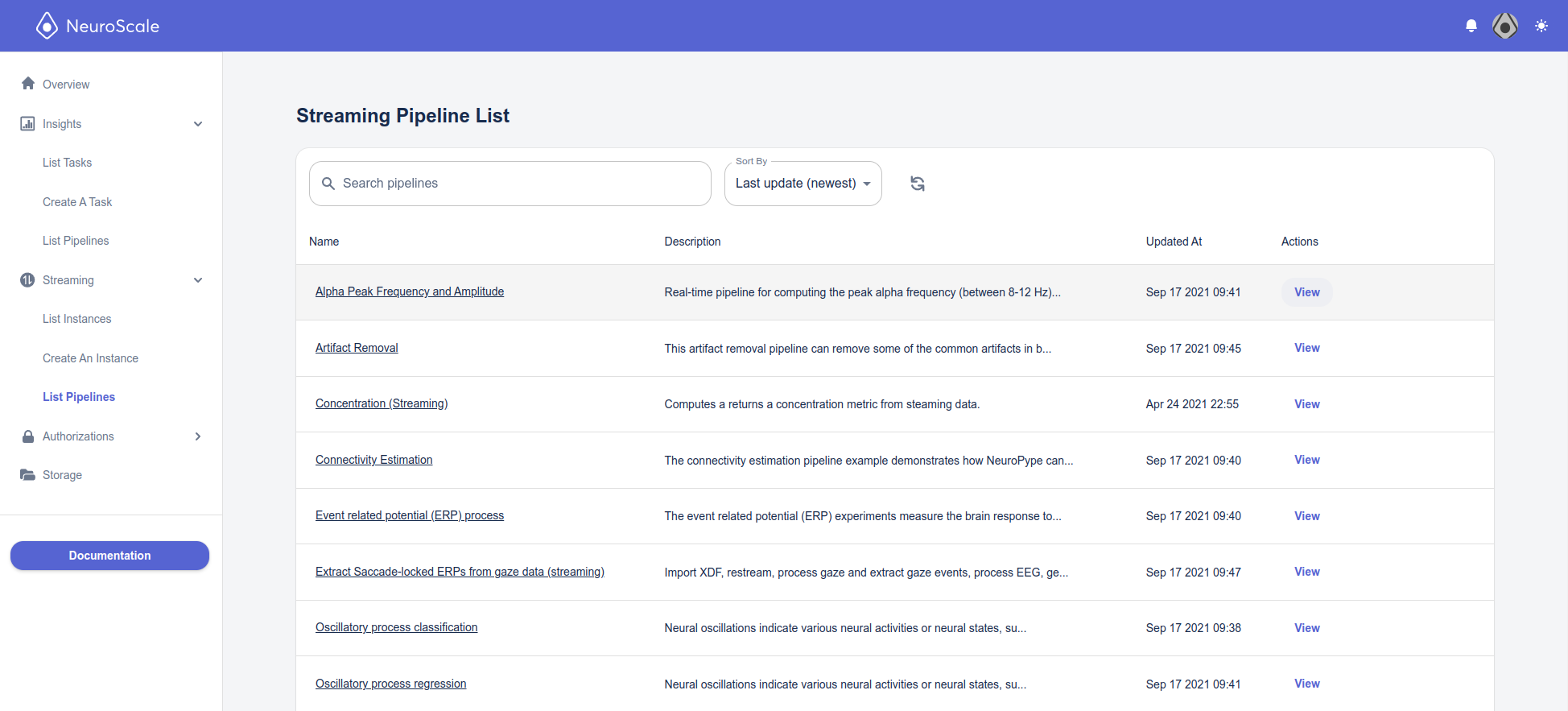 List Streaming Pipelines